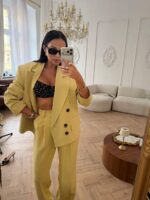 limonkowe eleganckie spodnie LaMilla