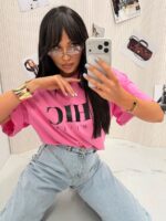 Różowy t-shirt Chic LaMilla