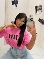 Różowy t-shirt Chic LaMilla