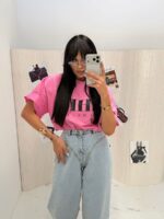 Różowy t-shirt Chic LaMilla