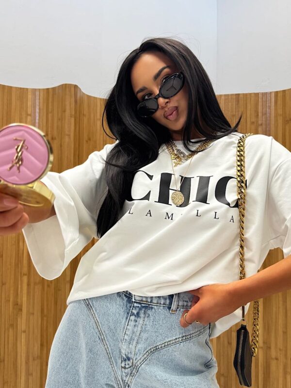 Biały t-shirt Chic LaMilla