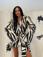 Sukienka kimono LaMilla w żółto czarną zebrę