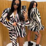 Sukienka kimono LaMilla w czarno różową zebrę