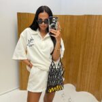 Biały Komplet LaMilla spodenki i bluzka polo