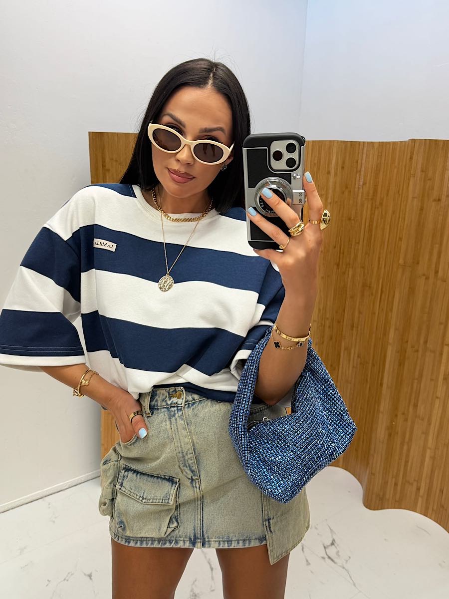 IMG_2026-04-30-154239 T-shirt LaMilla w granatowo białe paski