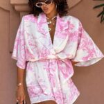 Jasno różowy komplet Dior LaMilla kimono i spodenki