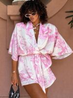 Jasno różowy komplet Dior LaMilla kimono i spodenki