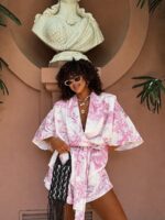 Jasno różowy komplet Dior LaMilla kimono i spodenki