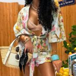 Komplet kimono i spodenki LaMilla w kwiaty