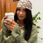 Brązowa logowana chusta LaMilla