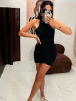 Czarna dopasowana mini sukienka LaMilla bokserka