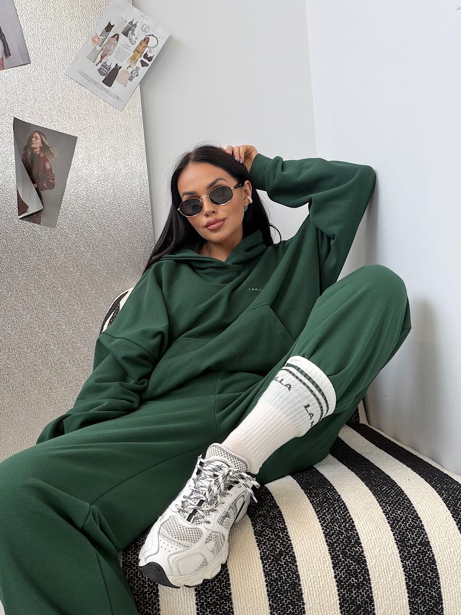 Komplet dresowy LaMilla spodnie pumpy i bluza z kapturem w kolorze zielonym Komplet dresowy LaMilla spodnie pumpy i bluza z kapturem w kolorze zielonym