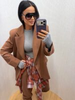 Marynarka Slay cynamonowa Spodnie pumpy Slay cynamonowe