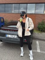 Bluza na zamek LaMilla w waniliowym kolorze z kapturem