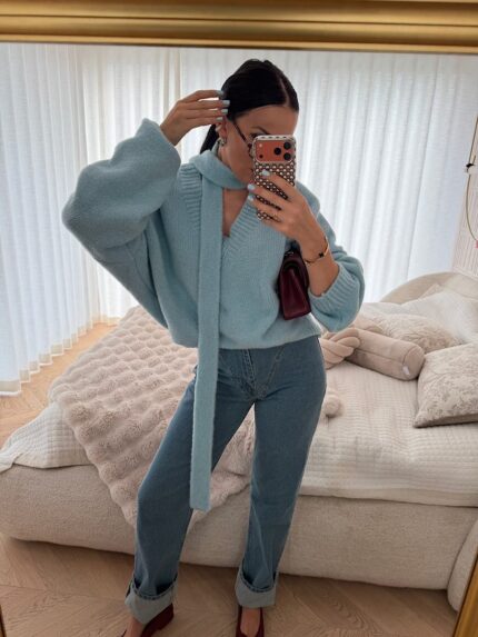 Jeansy stringi LaMilla prosta nogawka jasny jeans