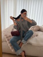 Sweter z szalem LaMilla szary