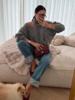 Sweter z szalem LaMilla szary