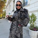 Płaszcz LaMilla w zwierzęcym wzorze brązowo czarny