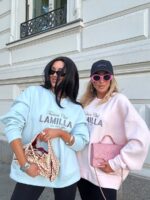 Bluza LaMilla jasno niebieska z szarym logo