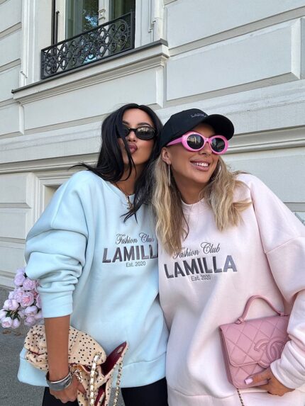 Bluza LaMilla jasno różowa z szarym logo
