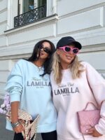 Bluza LaMilla jasno niebieska z szarym logo
